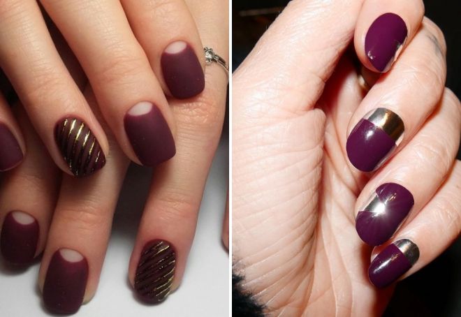 баклажановый маникюр на короткие ногти баклажановый маникюр на короткие ногти