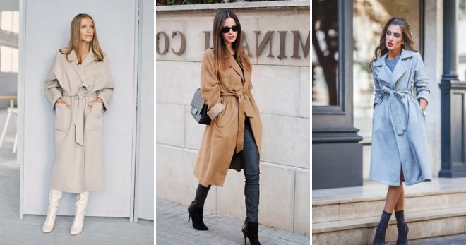 С чем носить светлое пальто-халат С чем носить светлое пальто-халат
