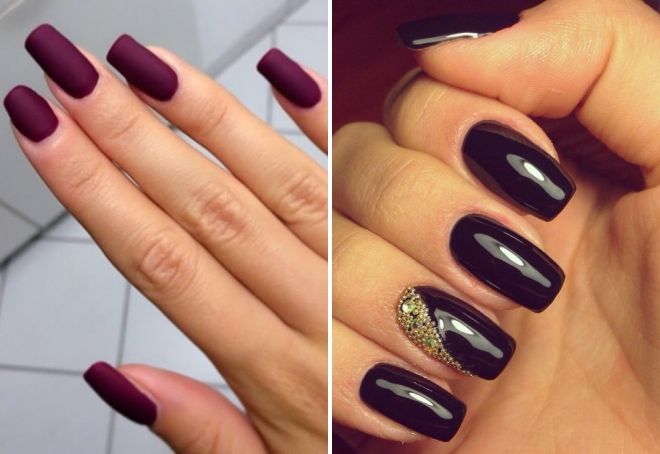 баклажановый маникюр на длинные ногти баклажановый маникюр на длинные ногти