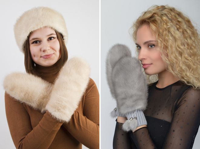 женские варежки из норки женские варежки из норки