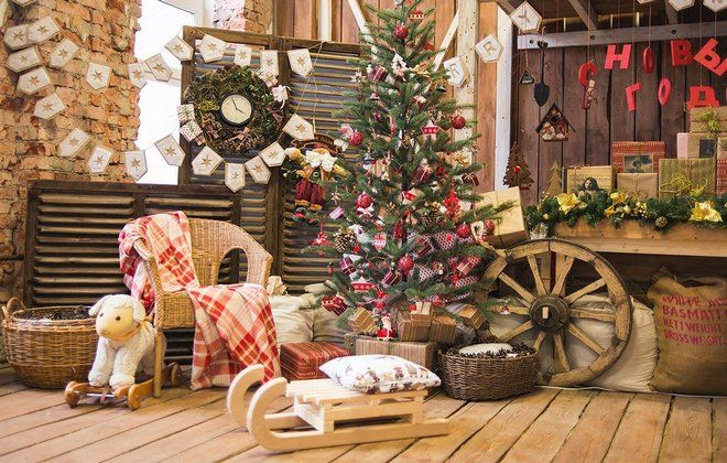 новогодние украшения в стиле рустик новогодние украшения в стиле рустик