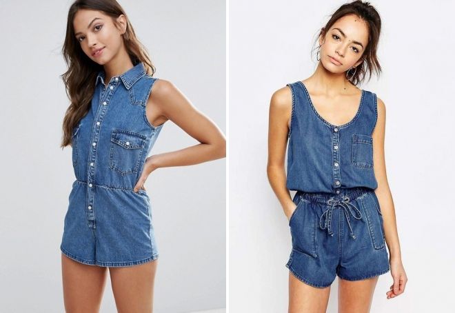 джинсовый ромпер джинсовый ромпер