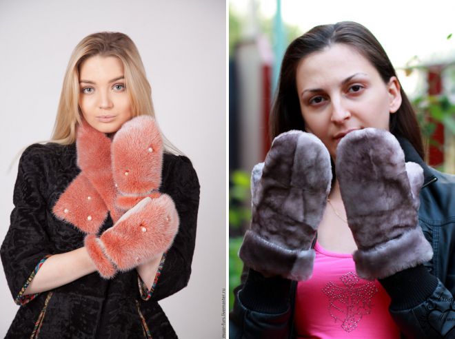 меховые варежки из норки меховые варежки из норки