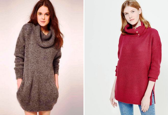 длинный свитер крупной вязки длинный свитер крупной вязки