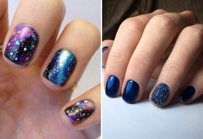 темно синий маникюр на коротких ногтях темно синий маникюр на коротких ногтях