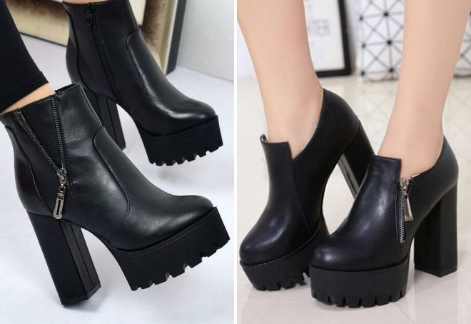 ботильоны на платформе и толстом каблуке ботильоны на платформе и толстом каблуке