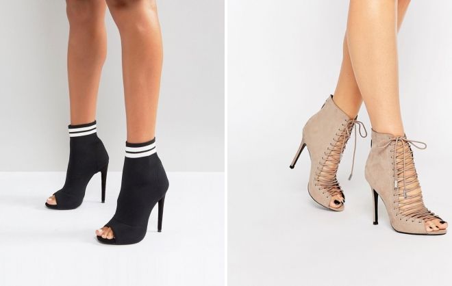 ботильоны носки с открытым носом ботильоны носки с открытым носом