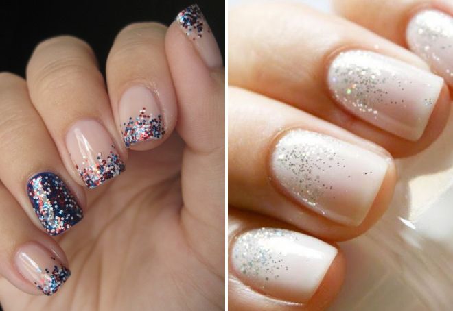 дизайн с блестками на короткие ногти дизайн с блестками на короткие ногти