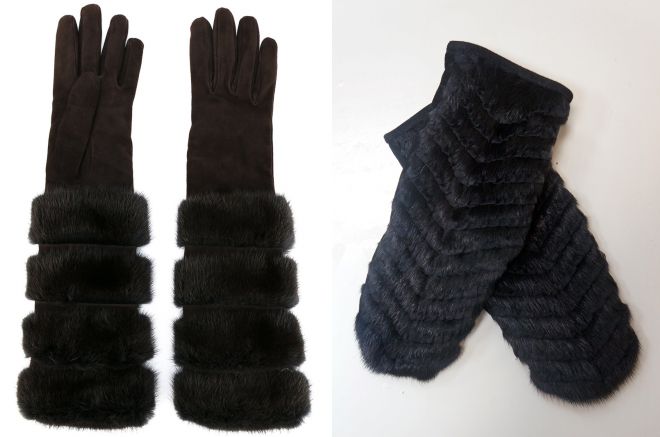 длинные норковые варежки длинные норковые варежки