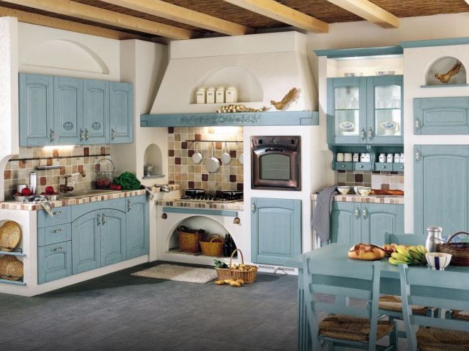 Голубая кухня в стиле прованс Голубая кухня в стиле прованс