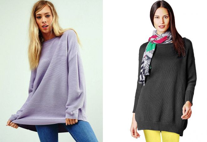 объемный длинный свитер объемный длинный свитер