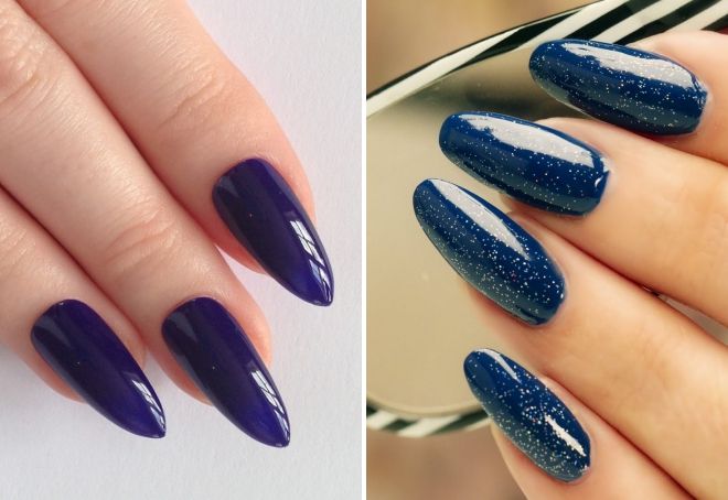 темно синий маникюр на длинные ногти темно синий маникюр на длинные ногти