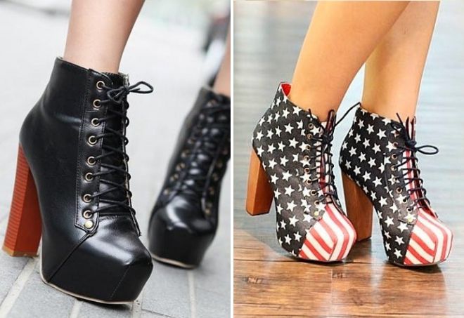 ботильоны на толстом каблуке со шнуровкой ботильоны на толстом каблуке со шнуровкой