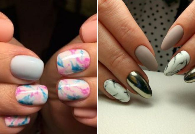 идеи мраморного маникюра идеи мраморного маникюра