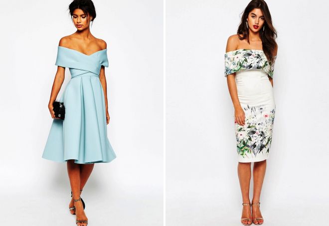 летнее коктейльное платье с открытыми плечами летнее коктейльное платье с открытыми плечами