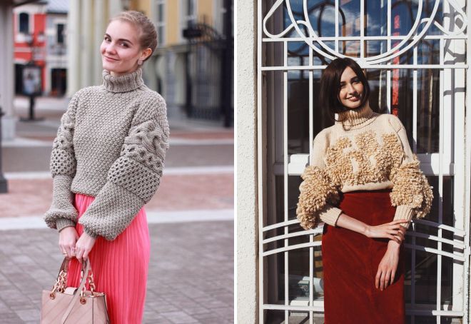 свитер с объемными рукавами свитер с объемными рукавами