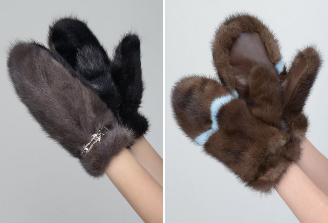 варежки из кусочков норки варежки из кусочков норки