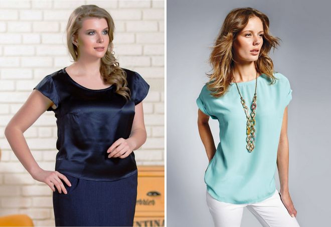 блузка из шелка с коротким рукавом блузка из шелка с коротким рукавом