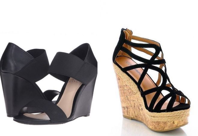 черные босоножки на танкетке черные босоножки на танкетке