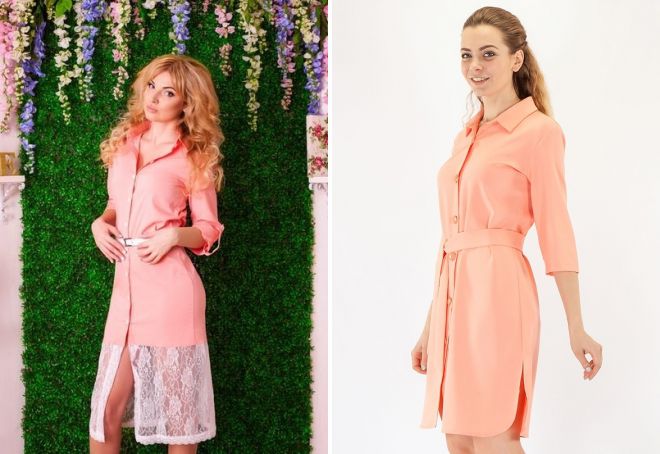 персиковое платье рубашка персиковое платье рубашка