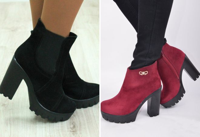 замшевые ботильоны на толстом каблуке замшевые ботильоны на толстом каблуке