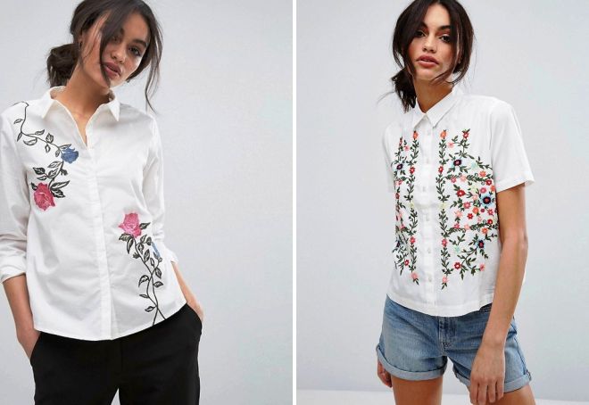 белая рубашка с вышивкой белая рубашка с вышивкой