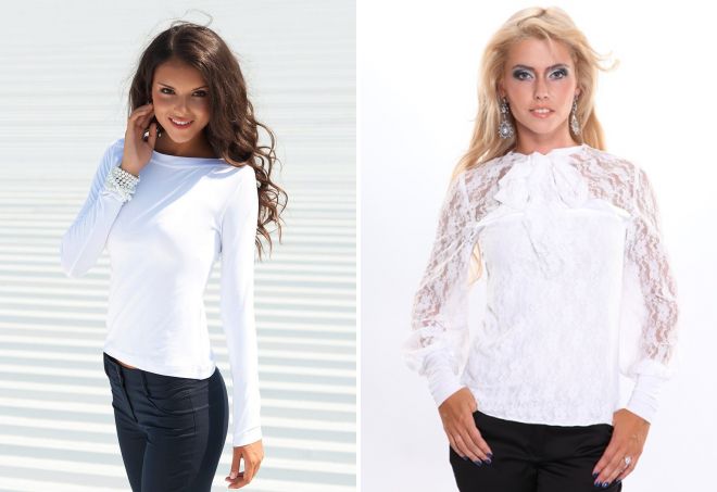 белая трикотажная блузка белая трикотажная блузка