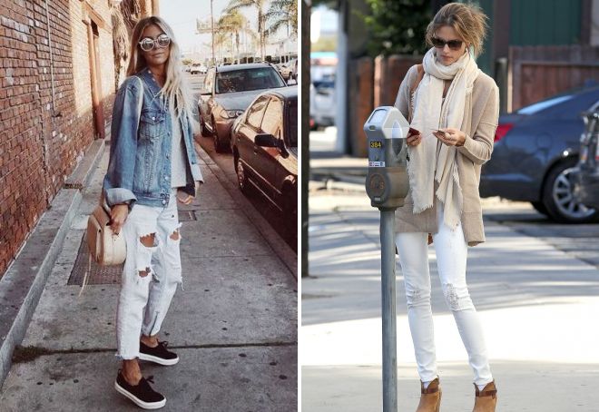 белые рваные джинсы белые рваные джинсы