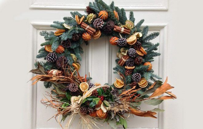 новогоднее украшение на дверь новогоднее украшение на дверь