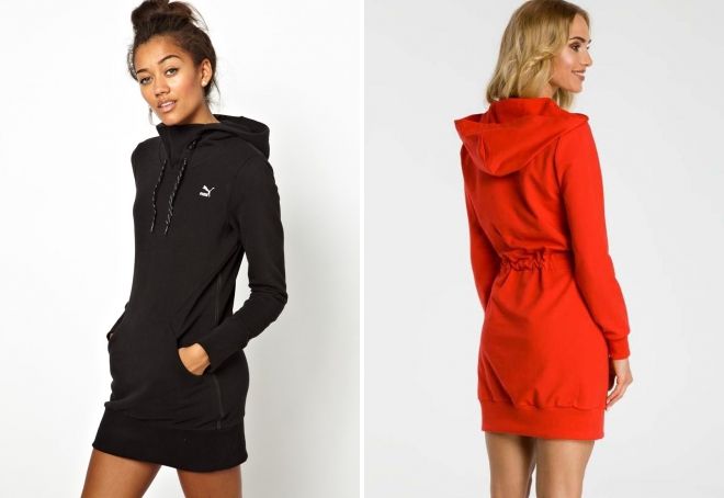 спортивное платье с капюшоном спортивное платье с капюшоном