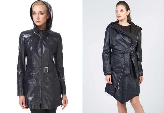 женское кожаное пальто с капюшоном женское кожаное пальто с капюшоном