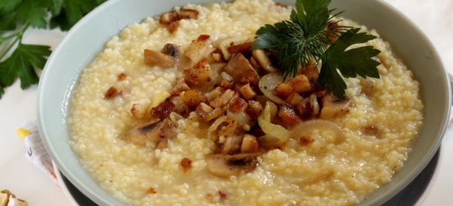 фото8 жидкая пшенная каша с салом