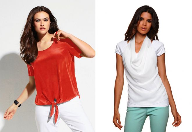 блузка с коротким рукавом из трикотажа блузка с коротким рукавом из трикотажа