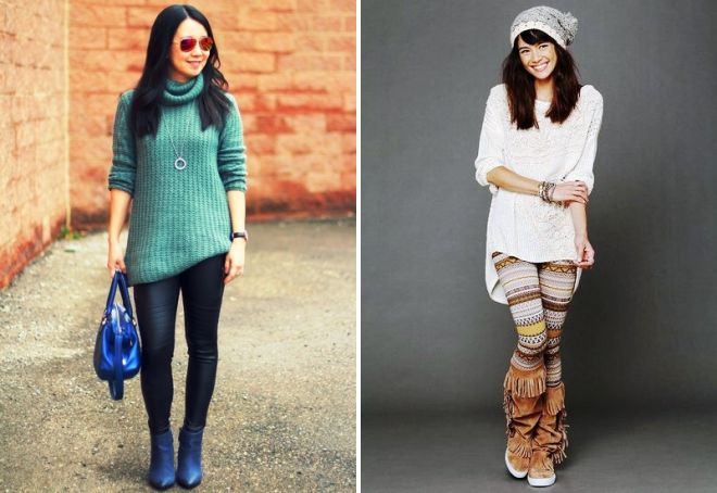 длинный свитер под лосины длинный свитер под лосины
