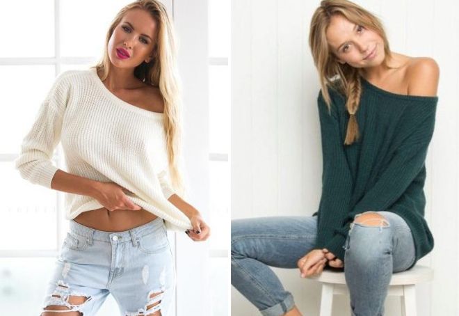 объемный свитер на одно плечо объемный свитер на одно плечо