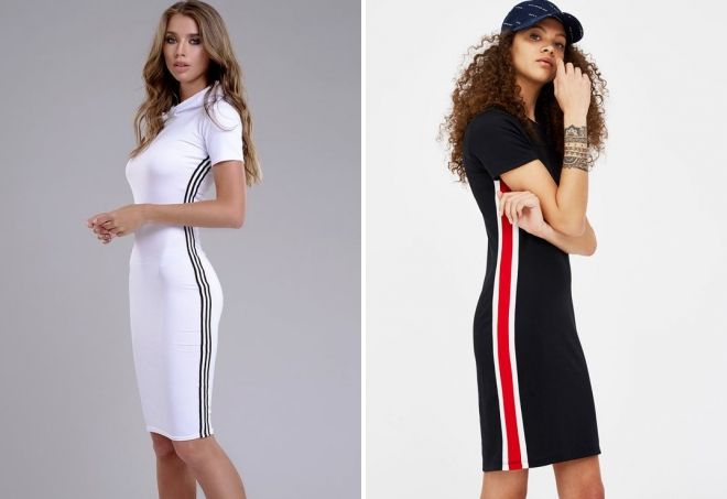 спортивное платье с лампасами спортивное платье с лампасами