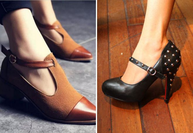 туфли с закрытым носом и ремешком туфли с закрытым носом и ремешком