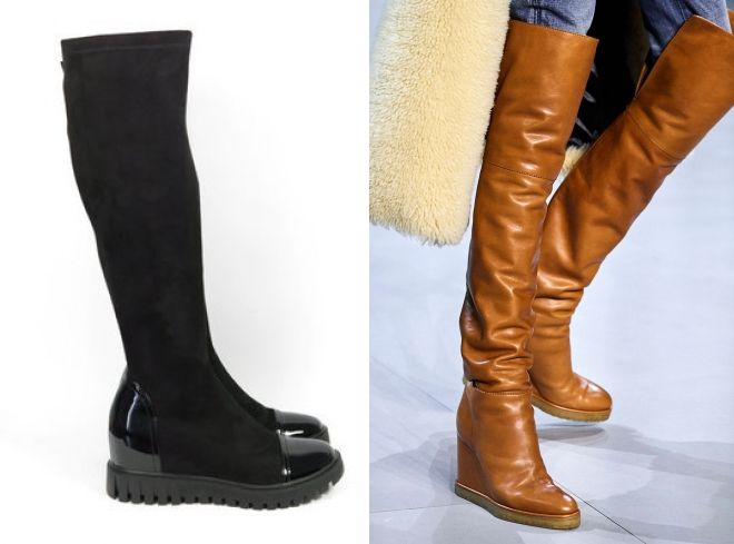 женские осенние сапоги на танкетке женские осенние сапоги на танкетке