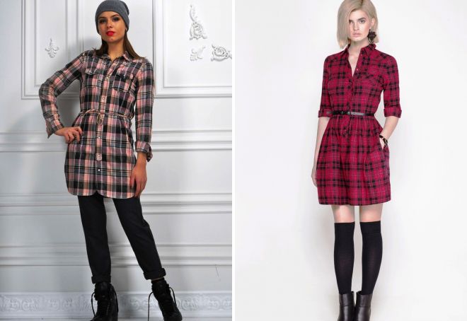 с чем носить рубашку в клетку