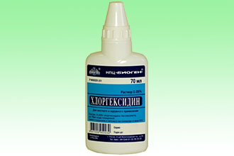 Препарат "Хлоргексидин" Местное лечение пораженных миндалин