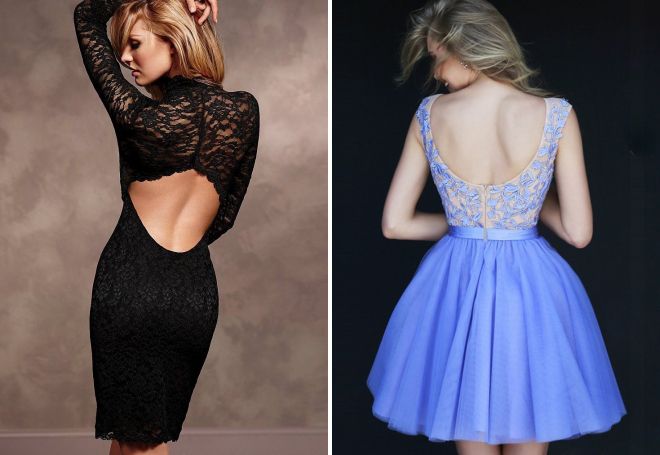 короткие вечерние платья с открытой спиной